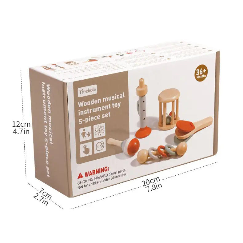 Montessori Musikinstrumente Holz-Set (5-tlg.) – Sensorik