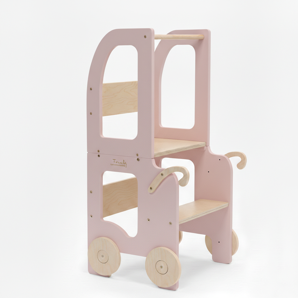 Montessori Lernturm Trolley – 3-in-1 Küchenhelfer für Kinder