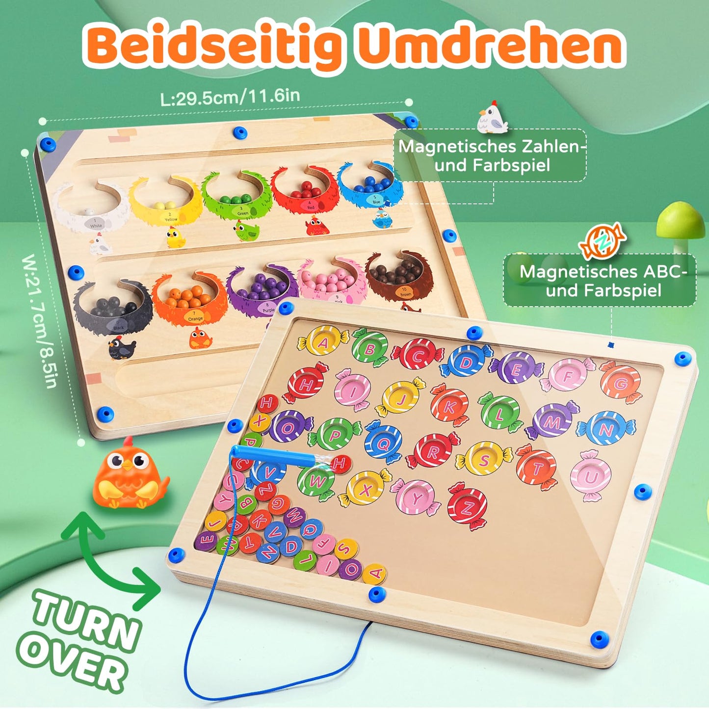 Jeu magnétique Montessori 2 en 1 Labyrinthe
