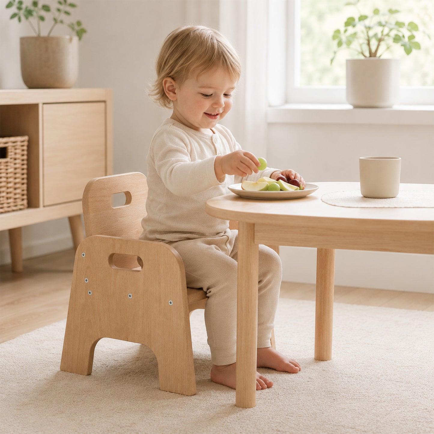 Chaise Montessori pour tout-petit en bois – chaise basse pour enfant dès 1 an