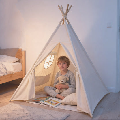 Gro?es Kinderzelt im Gr??envergleich mit einer erwachsenen Person