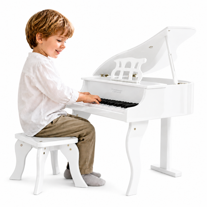 Kinderklavier mit Hocker in Schwarz, 30 Tasten Mini-Flügel für Kinder