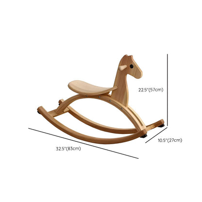 Solid Wood Rocking Horse Natural Wood