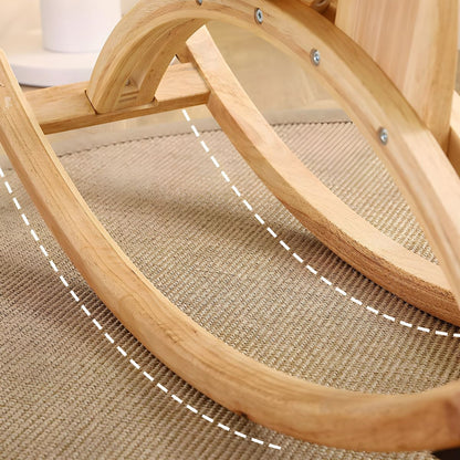 Solid Wood Rocking Horse Natural Wood