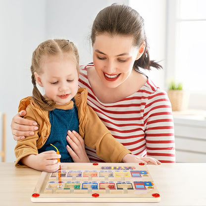 Montessori trælabyrint 3D – magnetisk fingerfærdighedsspil