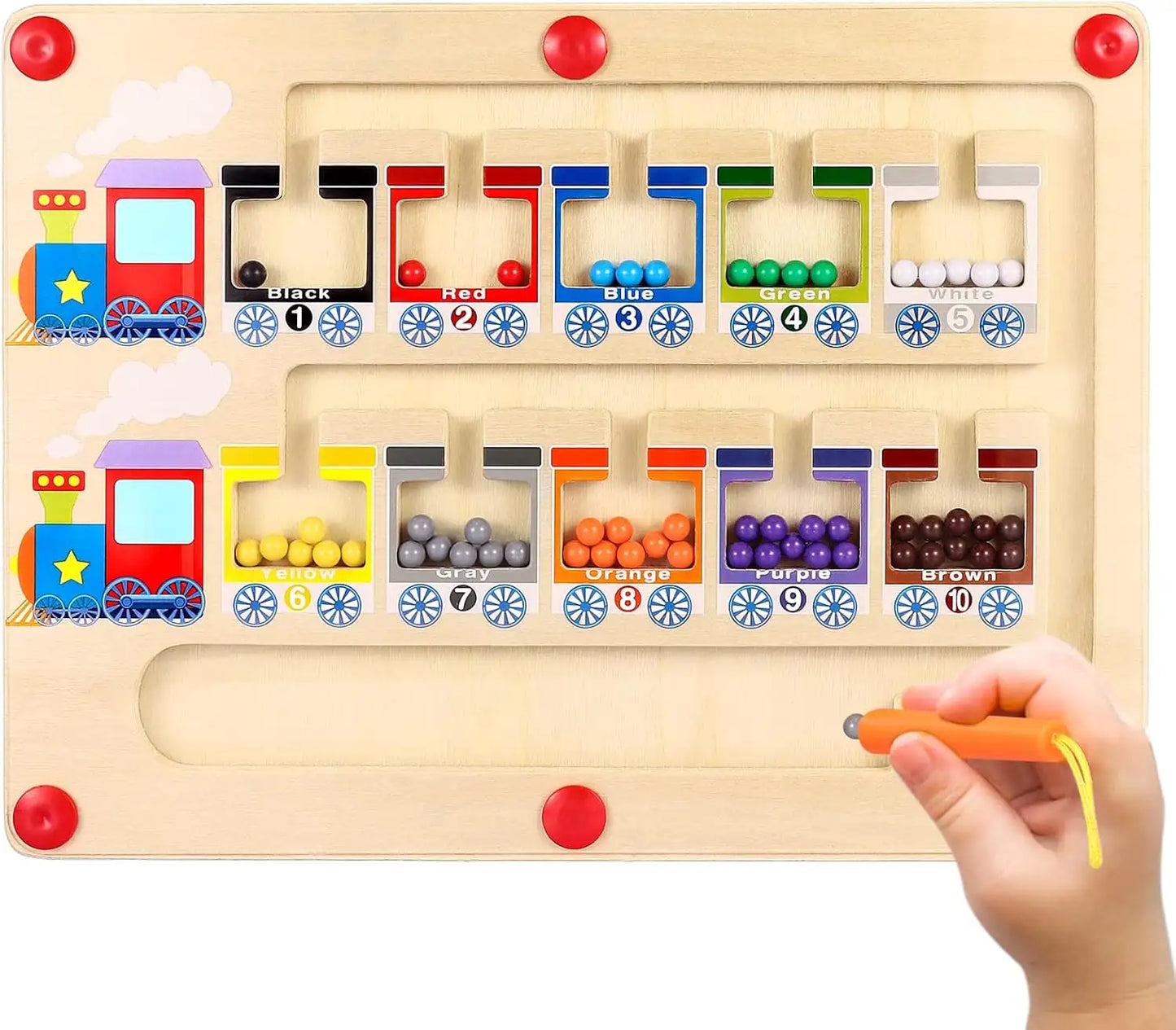 Montessori trælabyrint 3D – magnetisk fingerfærdighedsspil