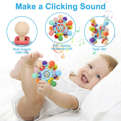 5-in-1 Baby Beißring & Sensorik-Rassel
