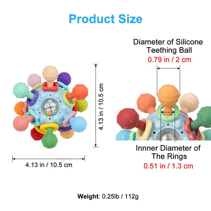 5-in-1 Baby Beißring & Sensorik-Rassel