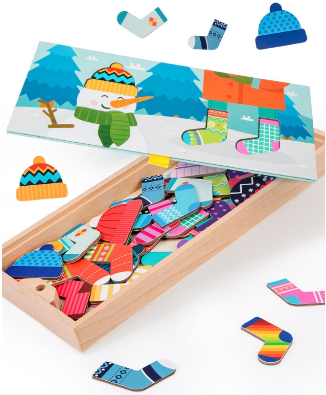 Puzzle d'habillage Montessori – Jeu de motricité et d'apprentissage