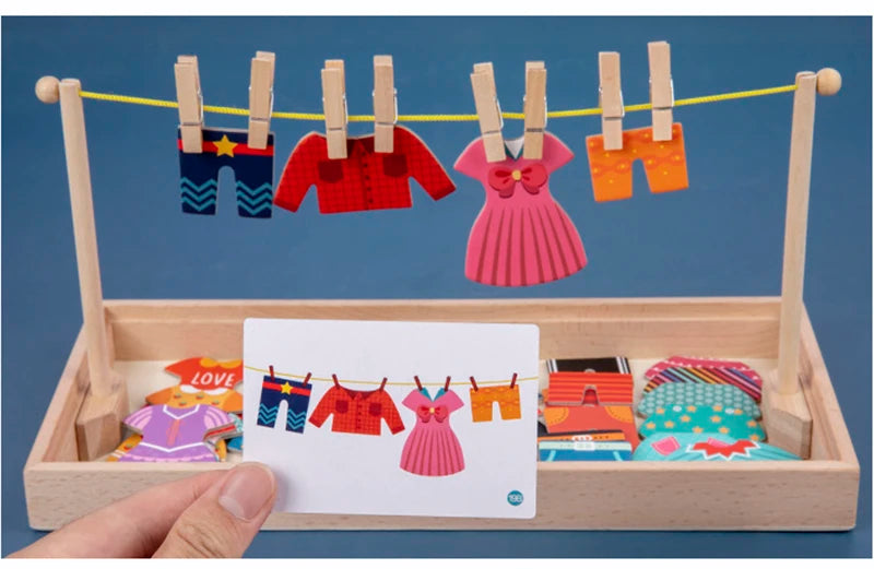 Puzzle d'habillage Montessori – Jeu de motricité et d'apprentissage