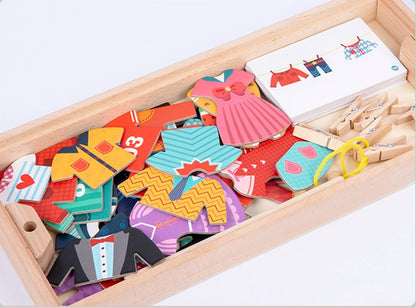 Puzzle d'habillage Montessori – Jeu de motricité et d'apprentissage