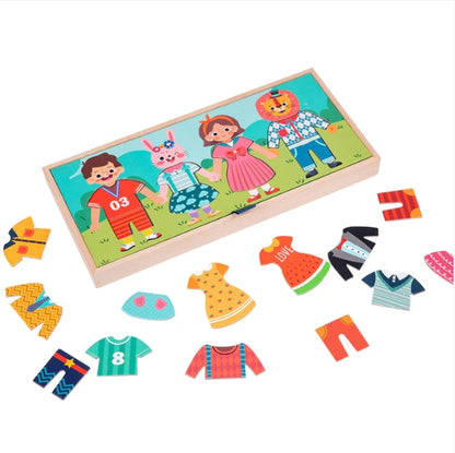 Puzzle d'habillage Montessori – Jeu de motricité et d'apprentissage