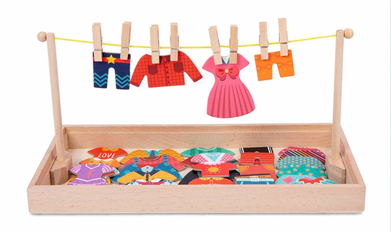 Puzzle d'habillage Montessori – Jeu de motricité et d'apprentissage