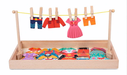 Puzzle d'habillage Montessori – Jeu de motricité et d'apprentissage
