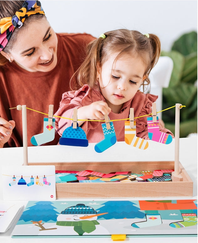 Puzzle d'habillage Montessori – Jeu de motricité et d'apprentissage