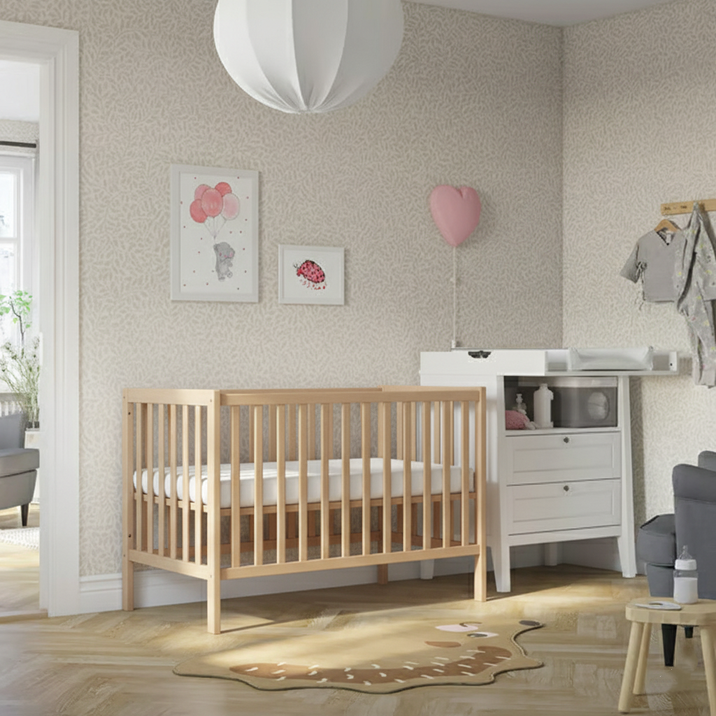 Lit bébé Montessori “Timo” – Pin avec côté amovible
