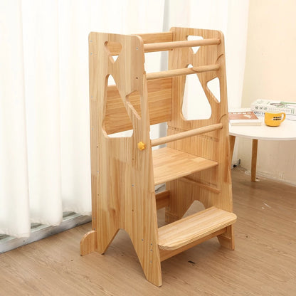 Montessori Lernturm Komfort – Naturholz & 3-Stufen-Verstellung