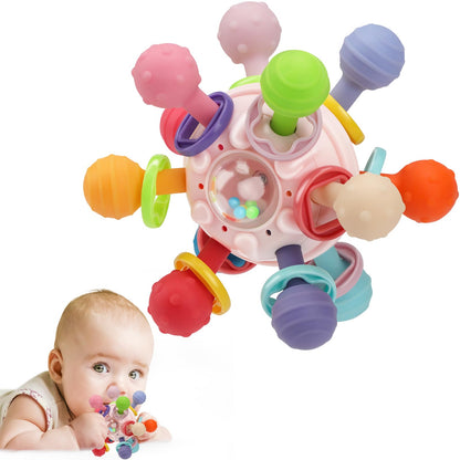 5-in-1 Baby Beißring & Sensorik-Rassel