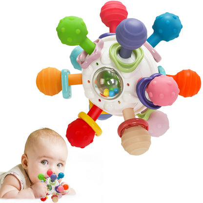 5-in-1 Baby Beißring & Sensorik-Rassel