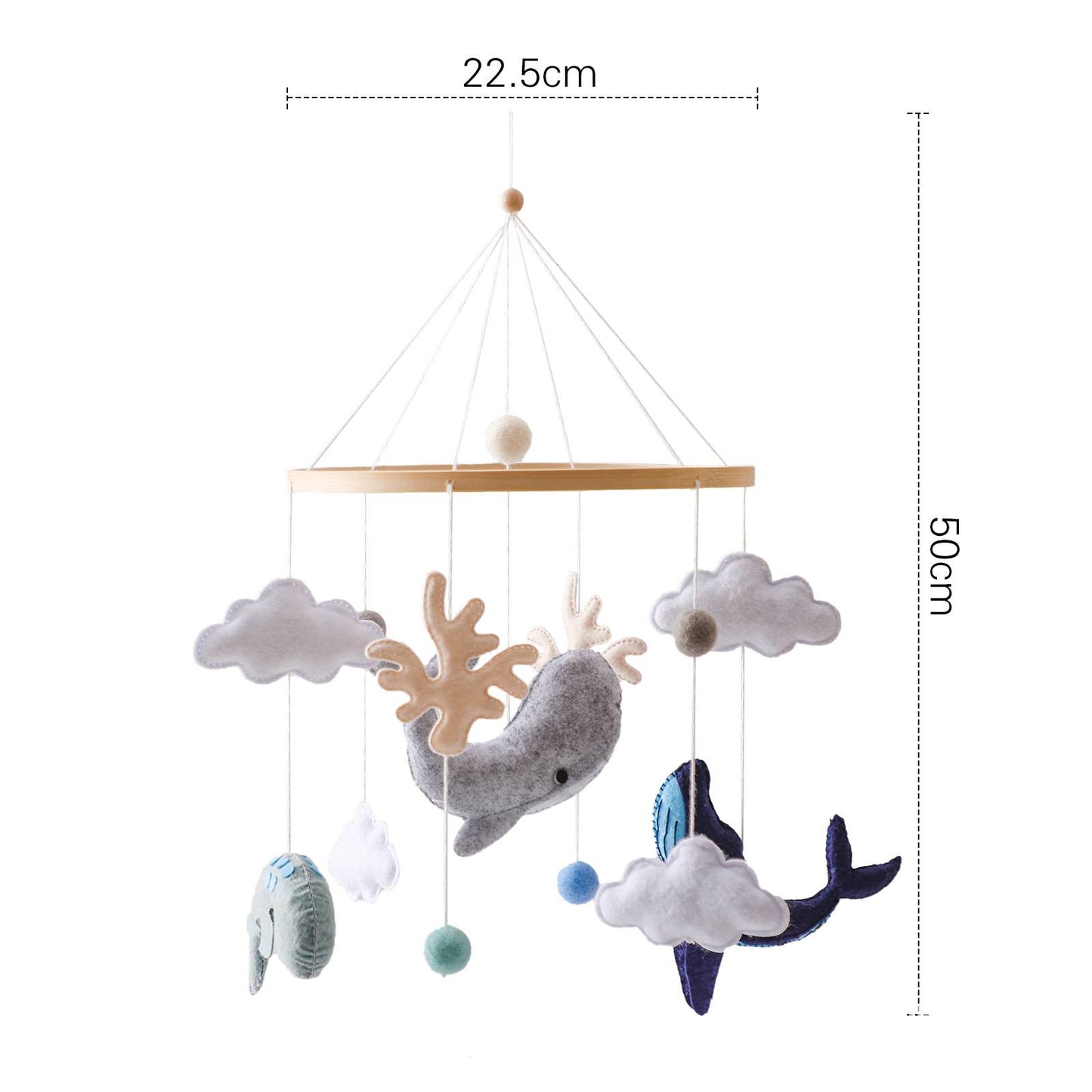 Montessori Baby Mobile aus Filz & Holz – für Babybett und Kinderzimmer