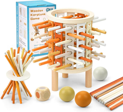 Färglärandetorn Montessori leksak – Rund (Drop-Stick & Kulspel)
