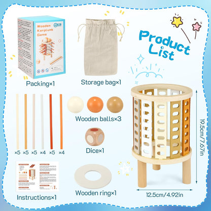 Färglärandetorn Montessori leksak – Rund (Drop-Stick & Kulspel)