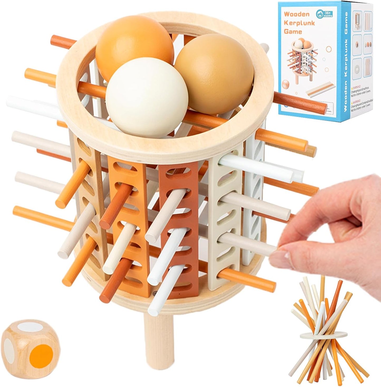 Färglärandetorn Montessori leksak – Rund (Drop-Stick & Kulspel)