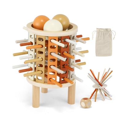 Färglärandetorn Montessori leksak – Rund (Drop-Stick & Kulspel)