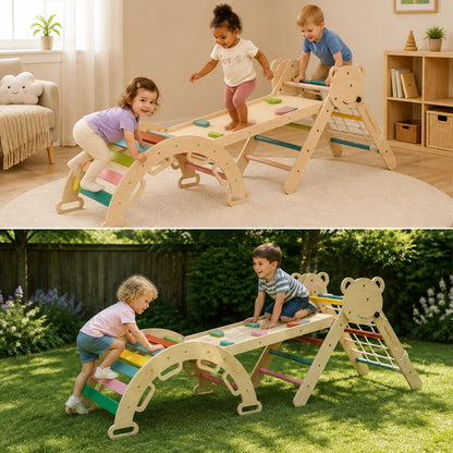 Holz Kletterdreieck mit Rampe für kreative Bewegungen von Kindern