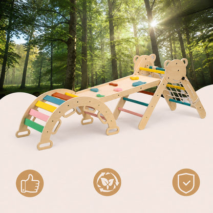 Vielseitiges Holz Kletterset für aktive Kinder zum Entdecken und Bewegen