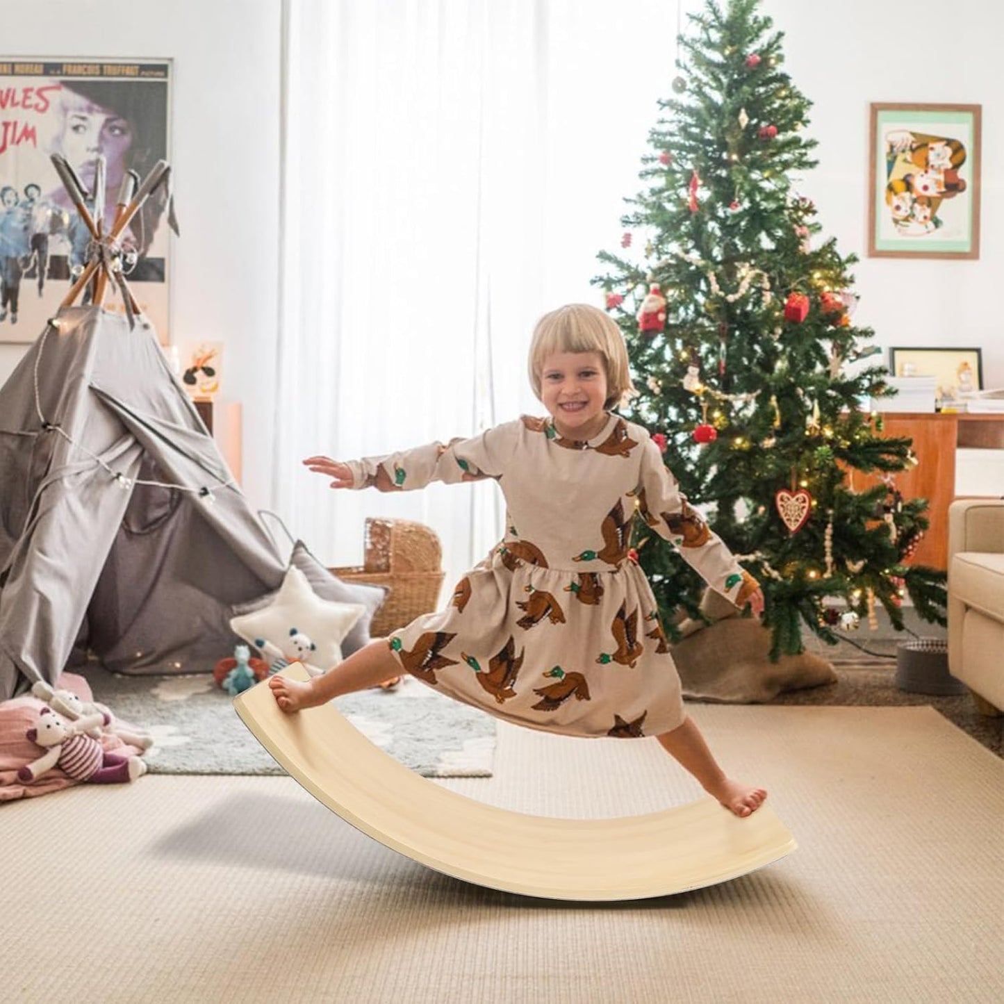Montessori balansbräda i trä – Vickbräda för barn