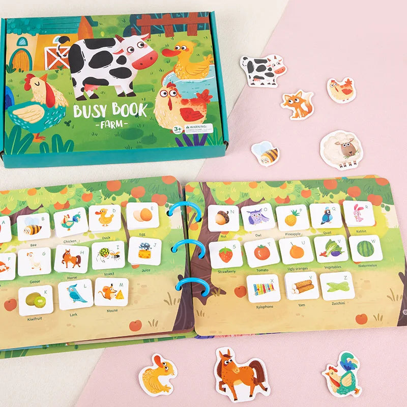 Montessori babyboek – voelboek & leerspeelgoed (Engelse woorden)