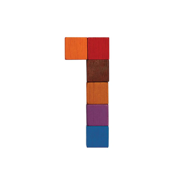 Cube à compter Montessori – Jouet éducatif mathématique coloré en bois