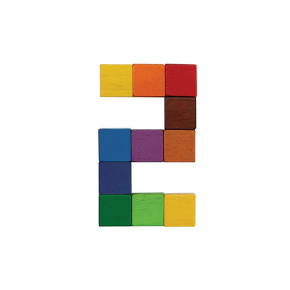 Cube à compter Montessori – Jouet éducatif mathématique coloré en bois