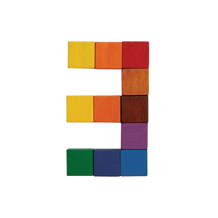 Cube à compter Montessori – Jouet éducatif mathématique coloré en bois