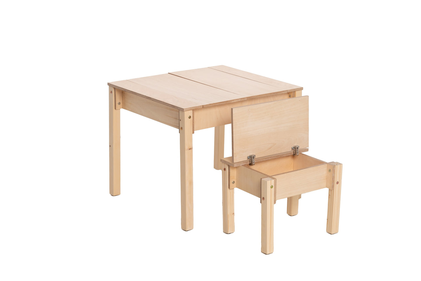 Montessori Children's Table with Storage & Stool – Wooden Desk Set for Kids