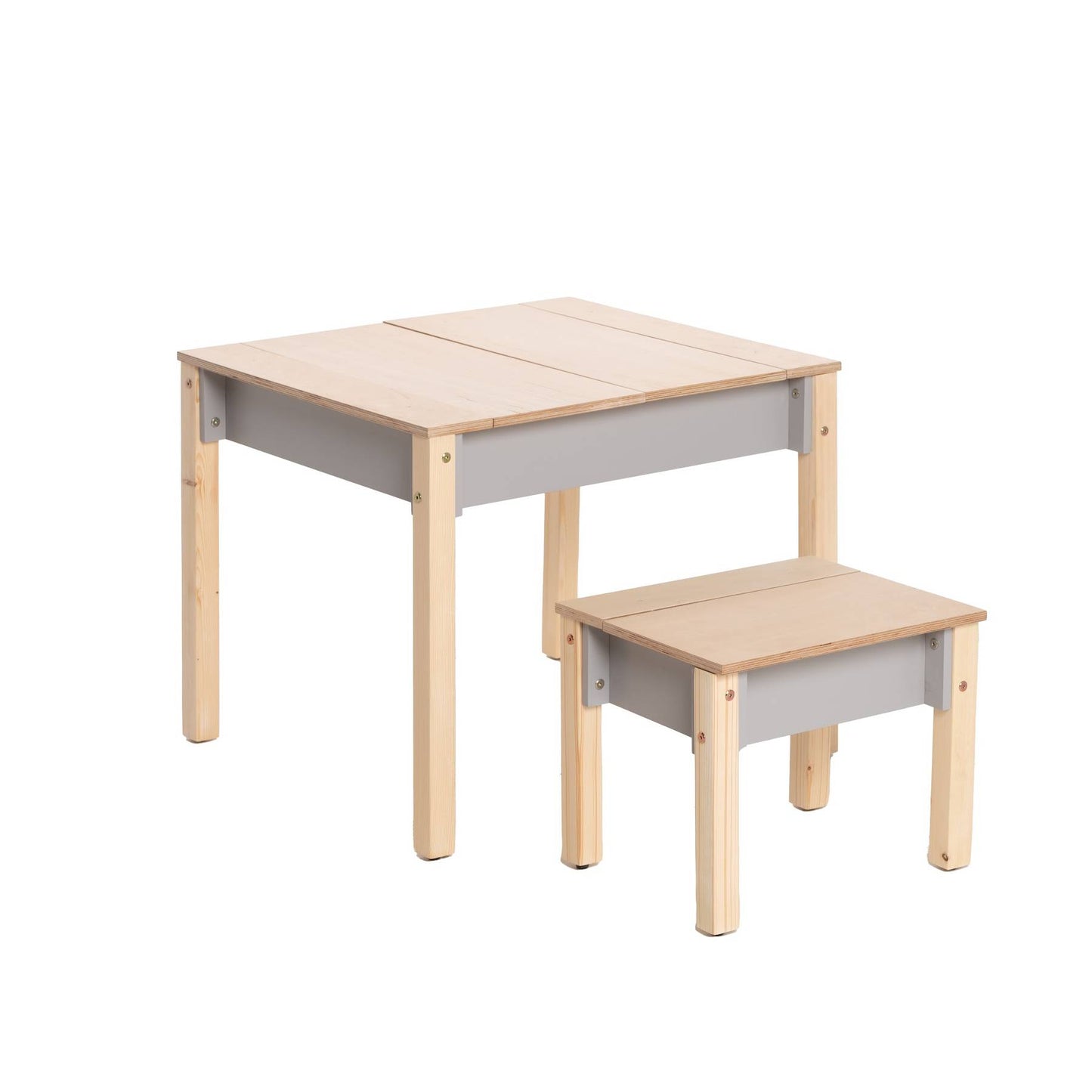 Montessori Children's Table with Storage & Stool – Wooden Desk Set for Kids
