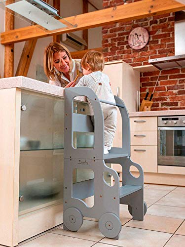 Montessori Learning Tower 3-in-1 – Kitchen Helper, Table & Chair in Car Design