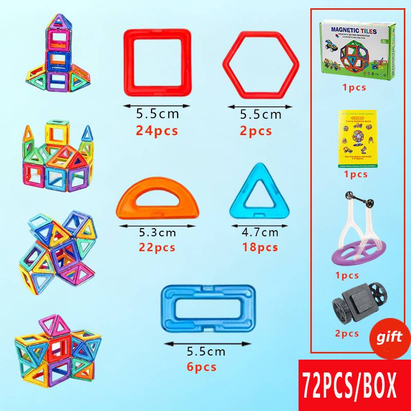 MontessoriLernwelt magnetische Bausteine Set für Kinder ab 3 Jahren