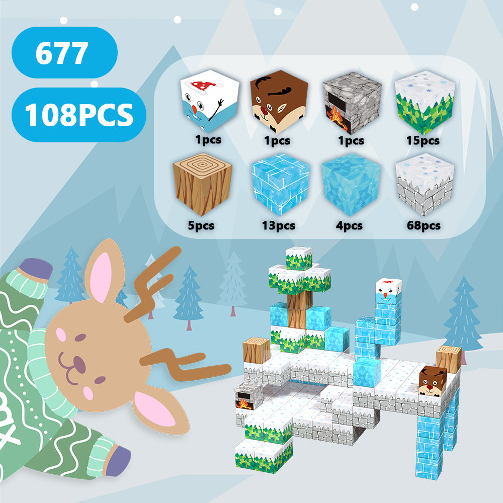 Montessori Magnetbausteine Original-Eiswelt – Winter Edition