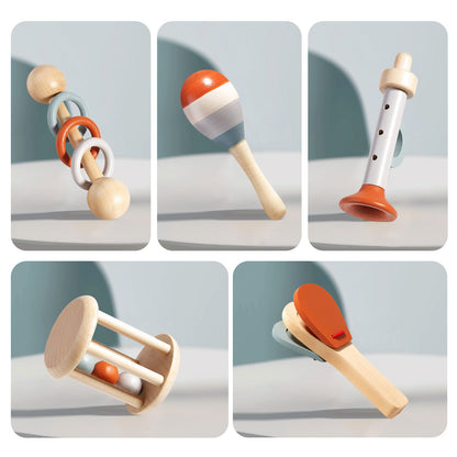 Montessori Musikinstrumente Holz-Set (5-tlg.) – Sensorik