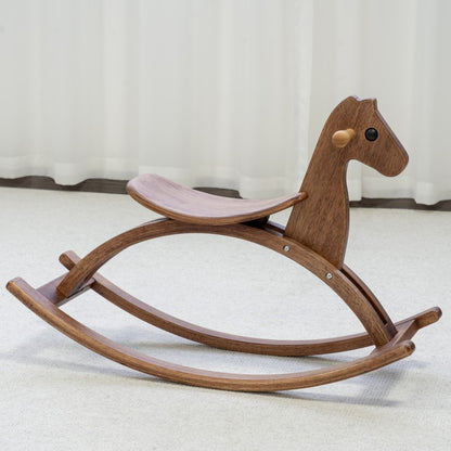 Solid Wood Rocking Horse Natural Wood
