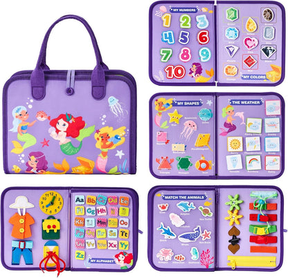 Montessori Busy Board/Quiet Book 8-sided – Mermaid