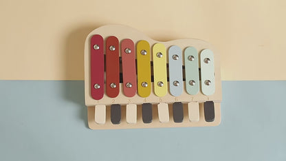 2-in-1 Holz Xylophon & Klavier f¨¹r Kinder ¨C Musikinstrument