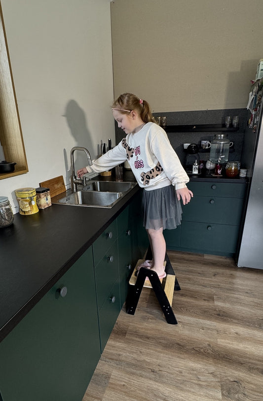 Klappbarer Tritthocker Kinder Holz Küche Badezimmer platzsparend