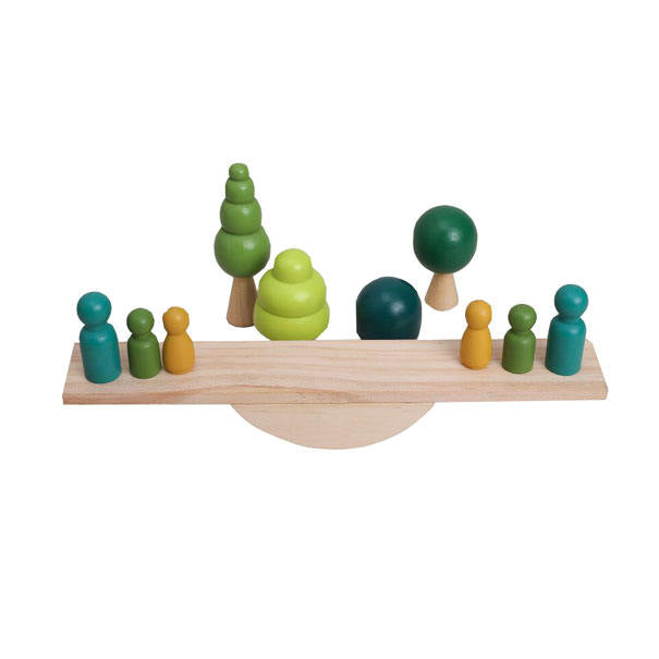 MontessoriLernwelt Holz Balance Spielzeug mit Waldmotiven – Sensorisches Lernspielzeug