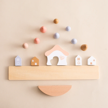MontessoriLernwelt Holz Balance Spielzeug in Pastellfarben – Montessori Sensory Toy