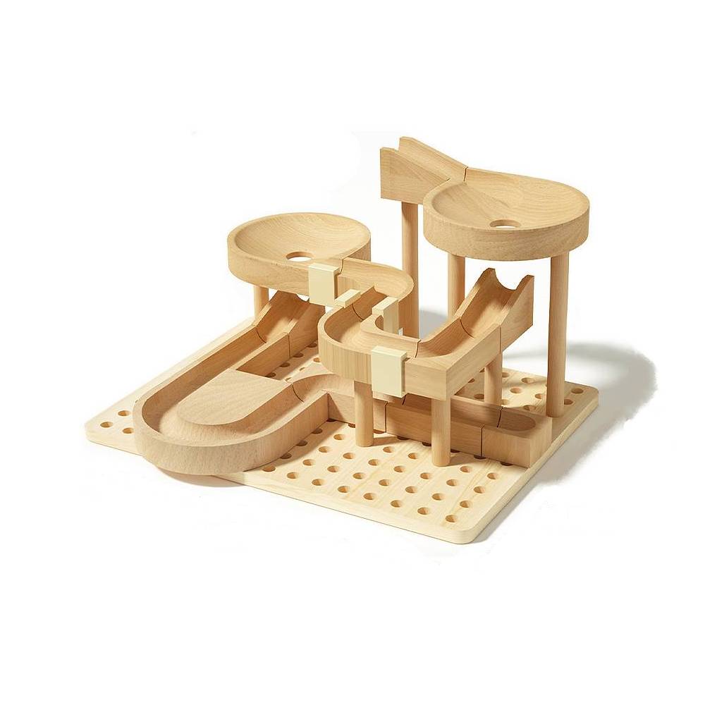MontessoriLernwelt Murmelbahn Holz – Montessori Kugelbahn Spielzeug für Kinder