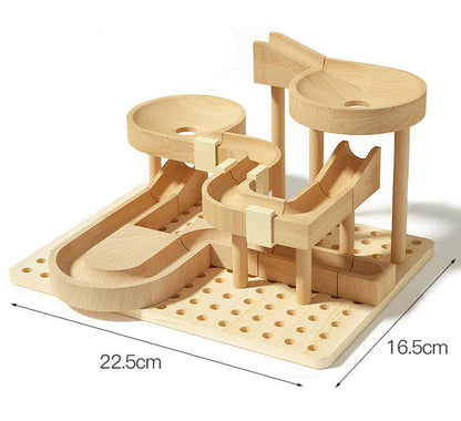 MontessoriLernwelt Murmelbahn Holz – Montessori Kugelbahn Spielzeug für Kinder