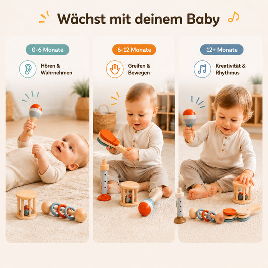 Holz Musikspielzeug als Geschenk zur Geburt oder zum Geburtstag